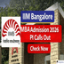 IIM Bangalore MBA Admission 2026 PI Calls Out; Check Now @iimb.ac.in